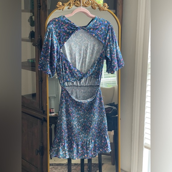 NWT Sandro Floral Pinelle Mini Cut Out Dress - Picture 13 of 14